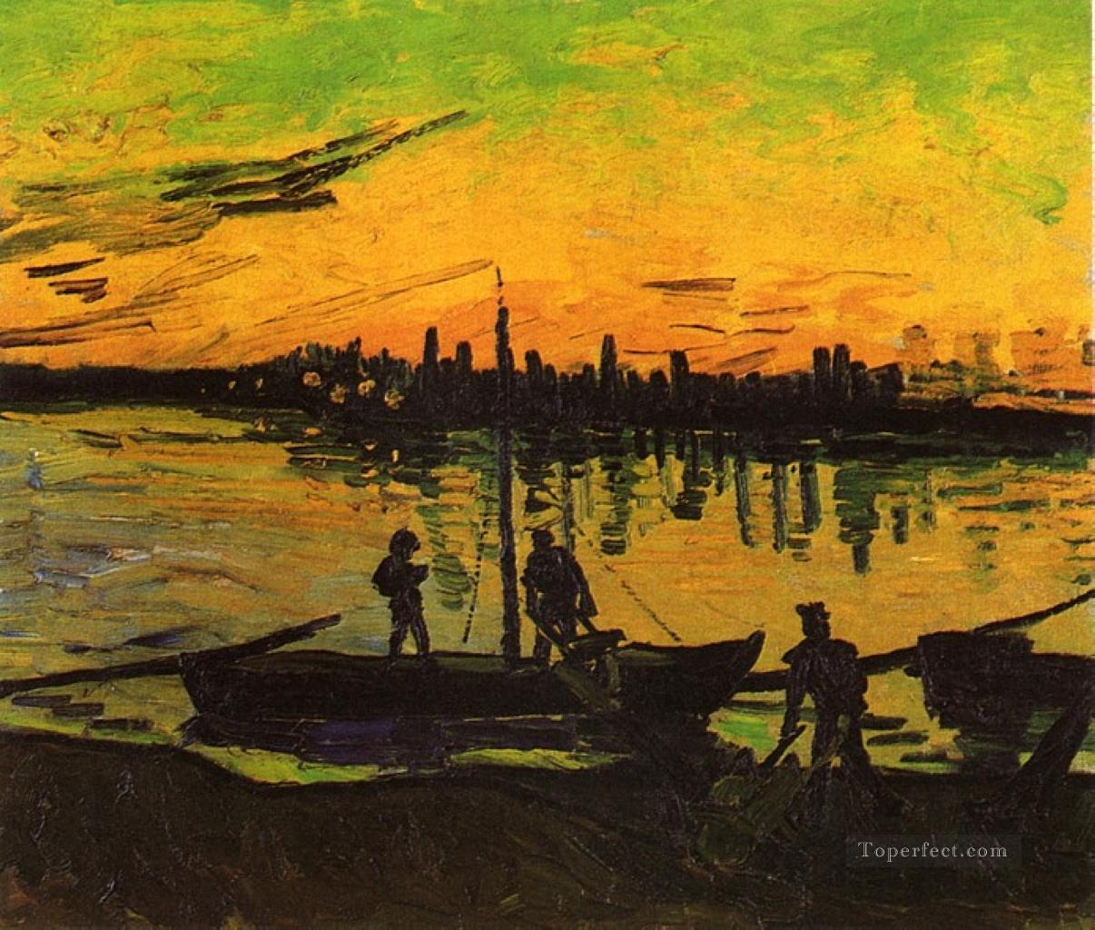 Coal Barges 2 Vincent van Gogh Oil Paintings